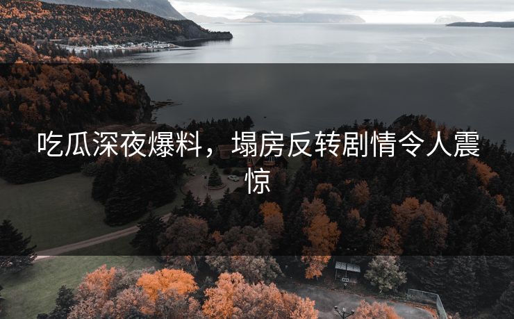 吃瓜深夜爆料，塌房反转剧情令人震惊