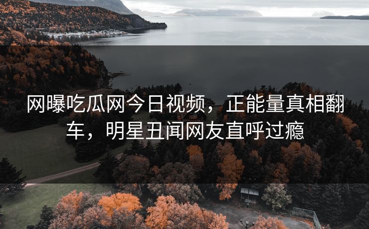 网曝吃瓜网今日视频，正能量真相翻车，明星丑闻网友直呼过瘾