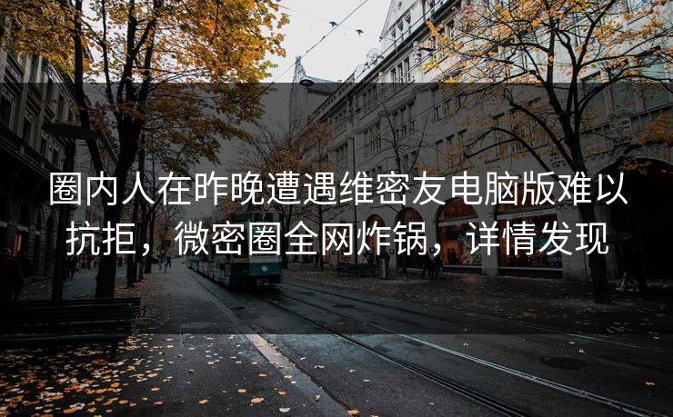 圈内人在昨晚遭遇维密友电脑版难以抗拒，微密圈全网炸锅，详情发现